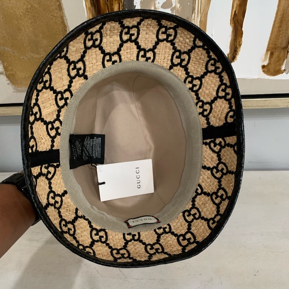 🔴SOLD- NWT Gucci Rafia Bucket Hat - Picture 5 of 11